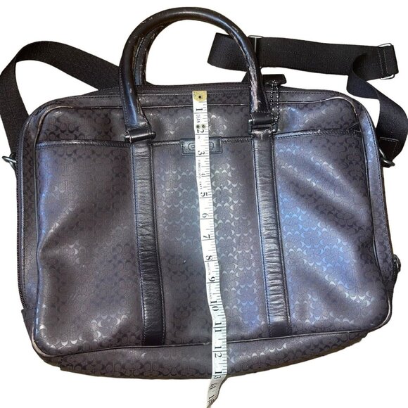 Coach Briefcase Brown CC Monogram Print Leather Messenger Bag Mens Women’s - Picture 14 of 16